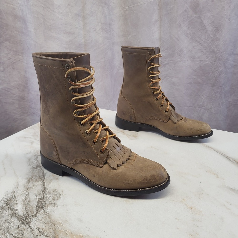 Justin Lacer Kiltie Western Roper Size 6 B Women's 575 Brown